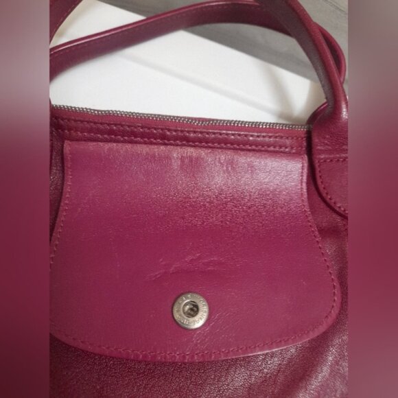 Longchamp - Soft Leather Tote Crossbody Shoulder Bag - Picture 4 of 15
